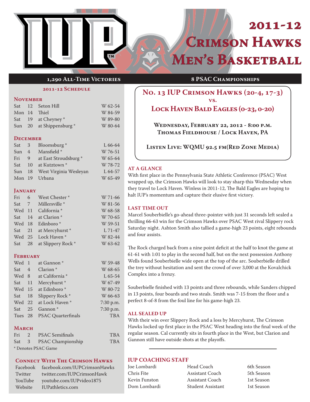 Crimson Hawks Men's Basketball