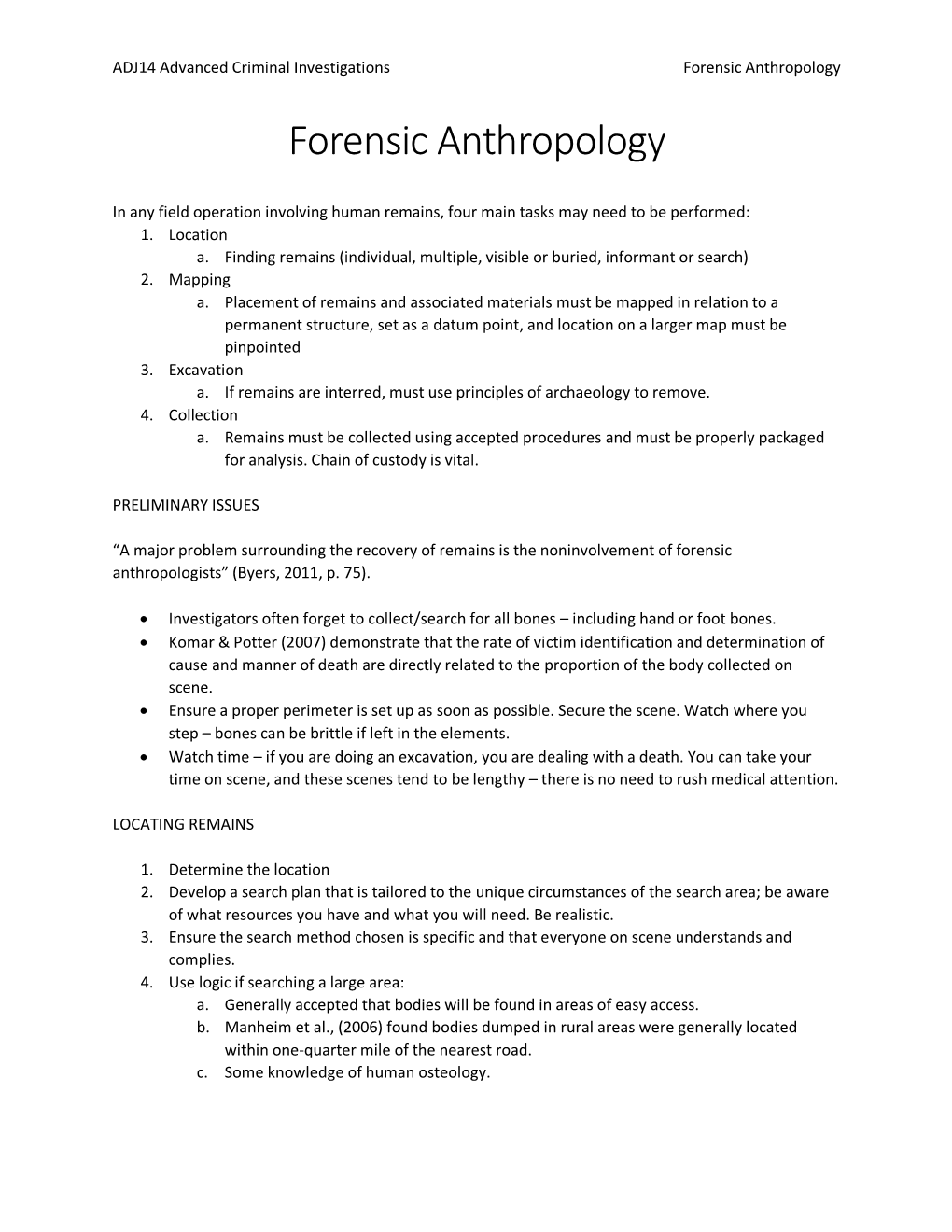 Forensic Anthropology