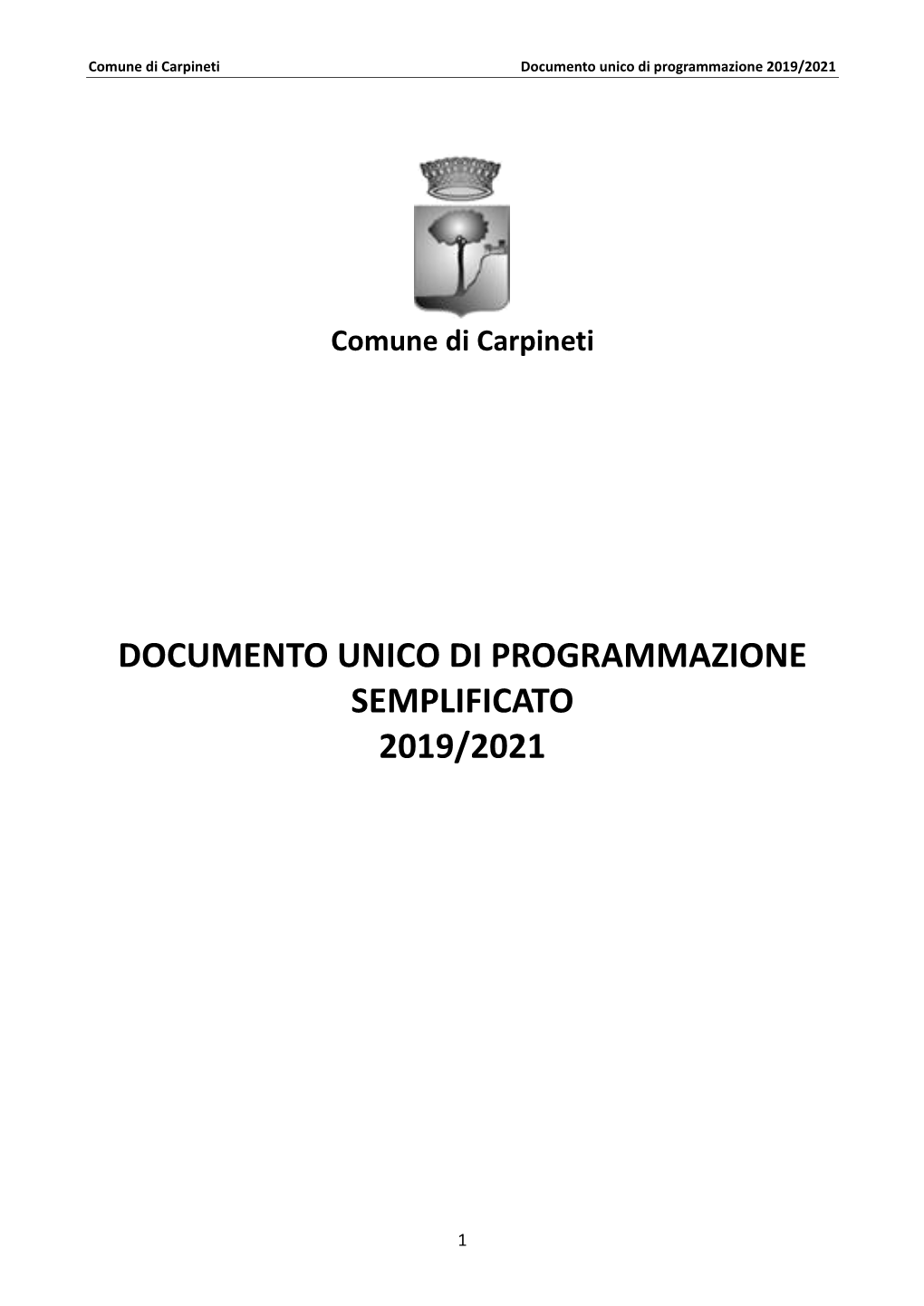 Documento Unico Di Programmazione Semplificato 2019/2021