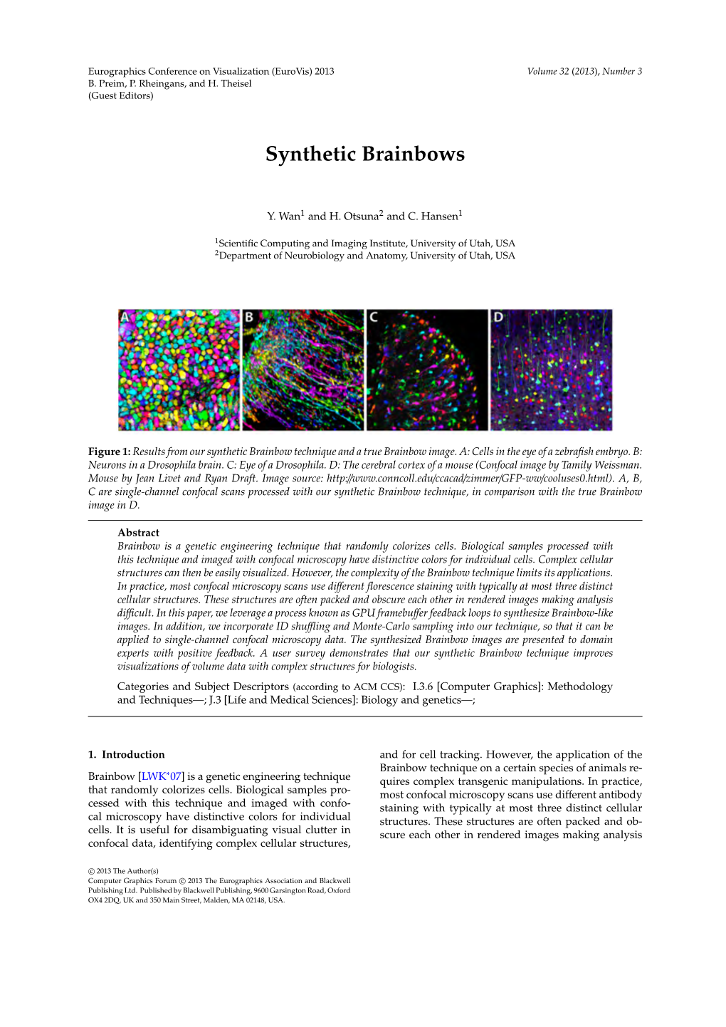 Synthetic Brainbows