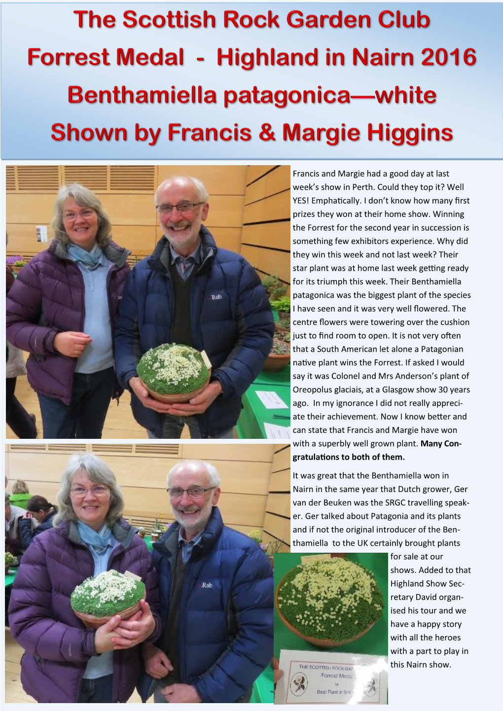 Francis and Margie Had a Good Day at Last Week's Show in Perth. Could They Top It? Well YES! Emphatically. I Don't Know