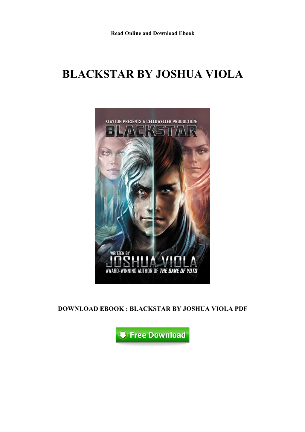 Ebook Free Blackstar by Joshua Viola