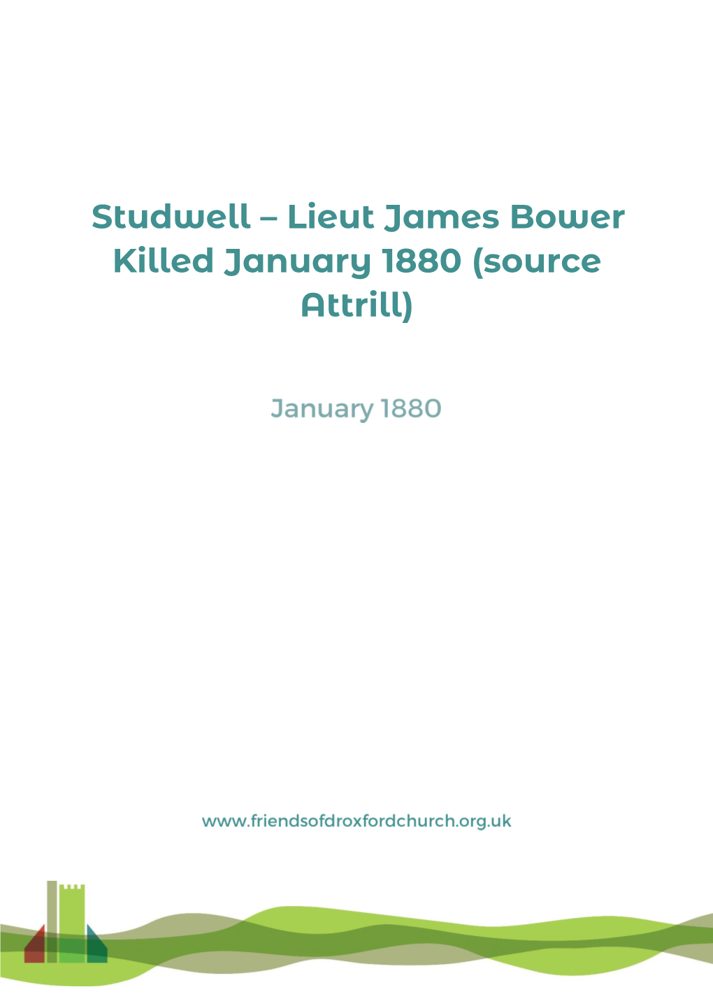 Lieut James Bower Killed January 1880 (Source Attrill)