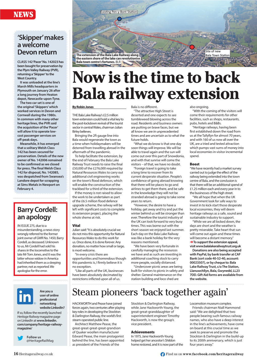 Now Is the Time to Back Bala Railway Extension