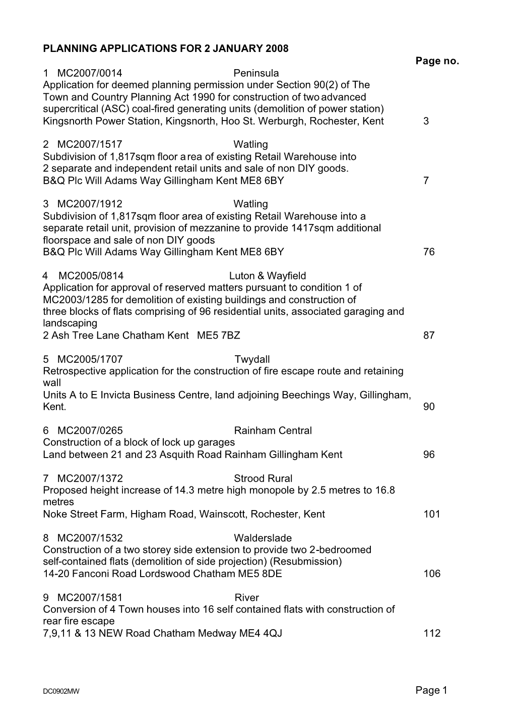 5A Planning Applications