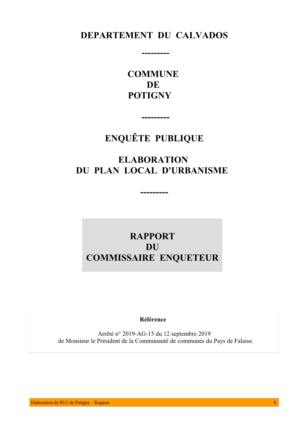 Rapport Du Commissaire Enqueteur