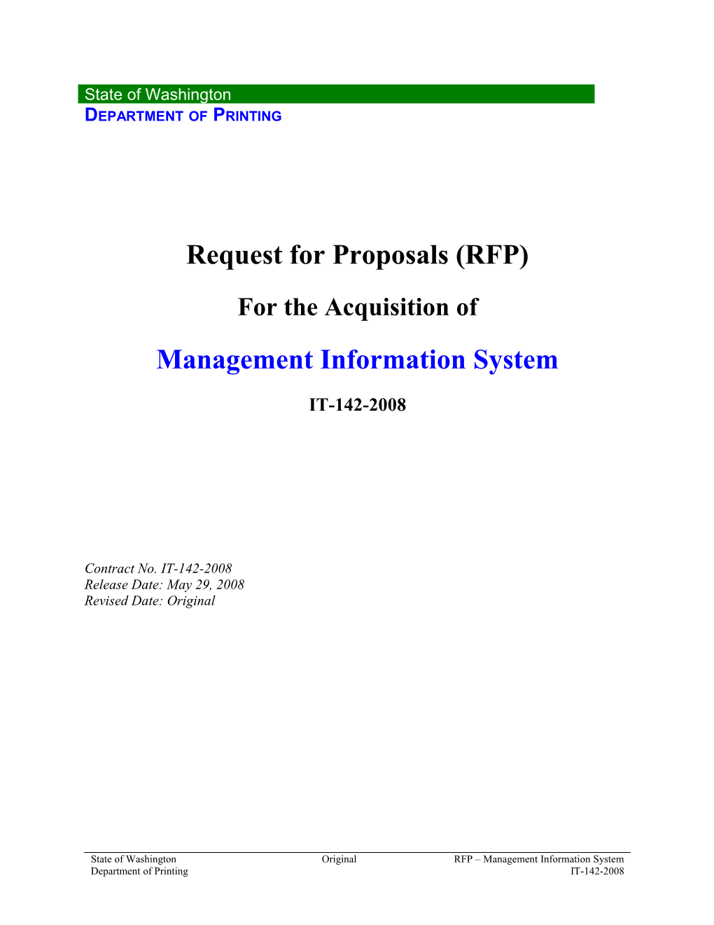 Request for Proposals (RFP) s1