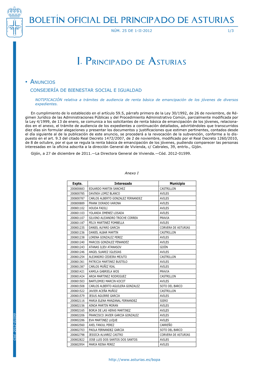 Boletín Oficial Del Principado De Asturias