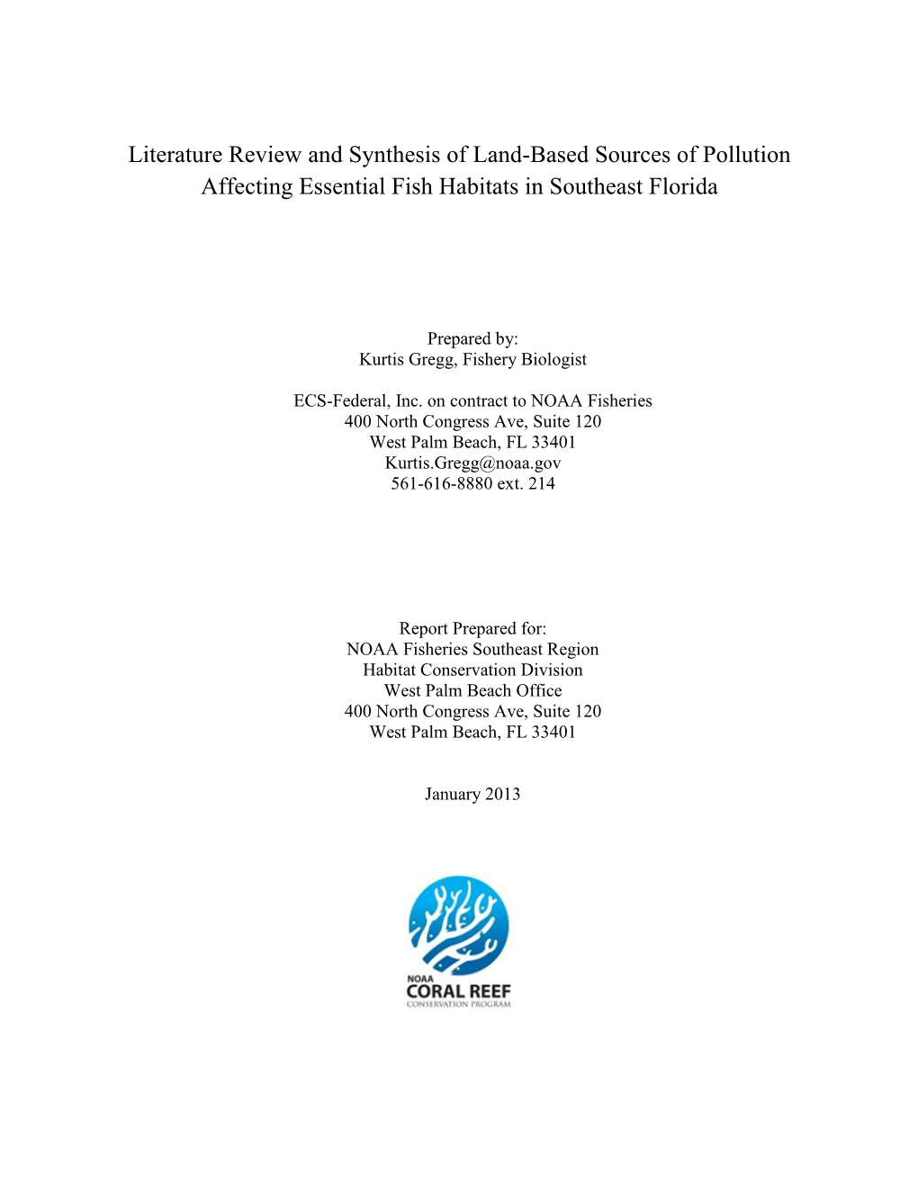 Literature Review and Synthesis of LBSP in Southeast Florida