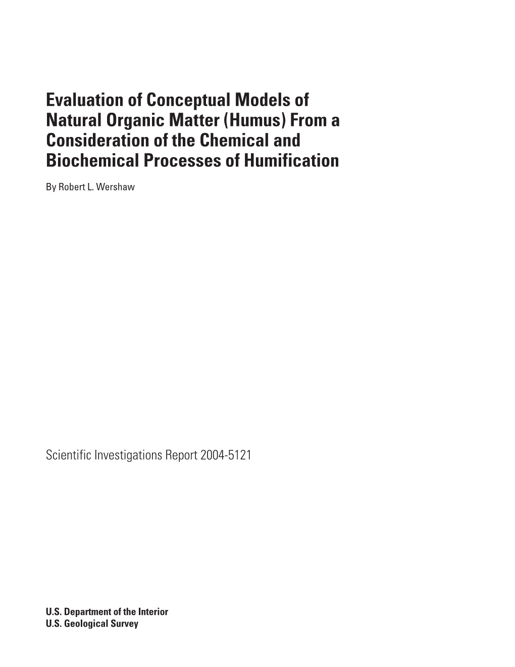 Humus) from a Consideration of the Chemical and Biochemical Processes of Humification