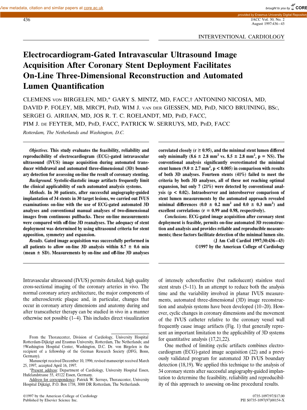 Electrocardiogram-Gated Intravascular Ultrasound Image