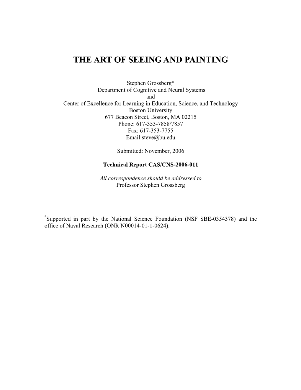 The Art of Seeing and Painting