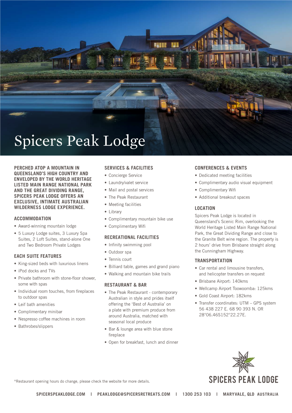 Spicers Peak Lodge