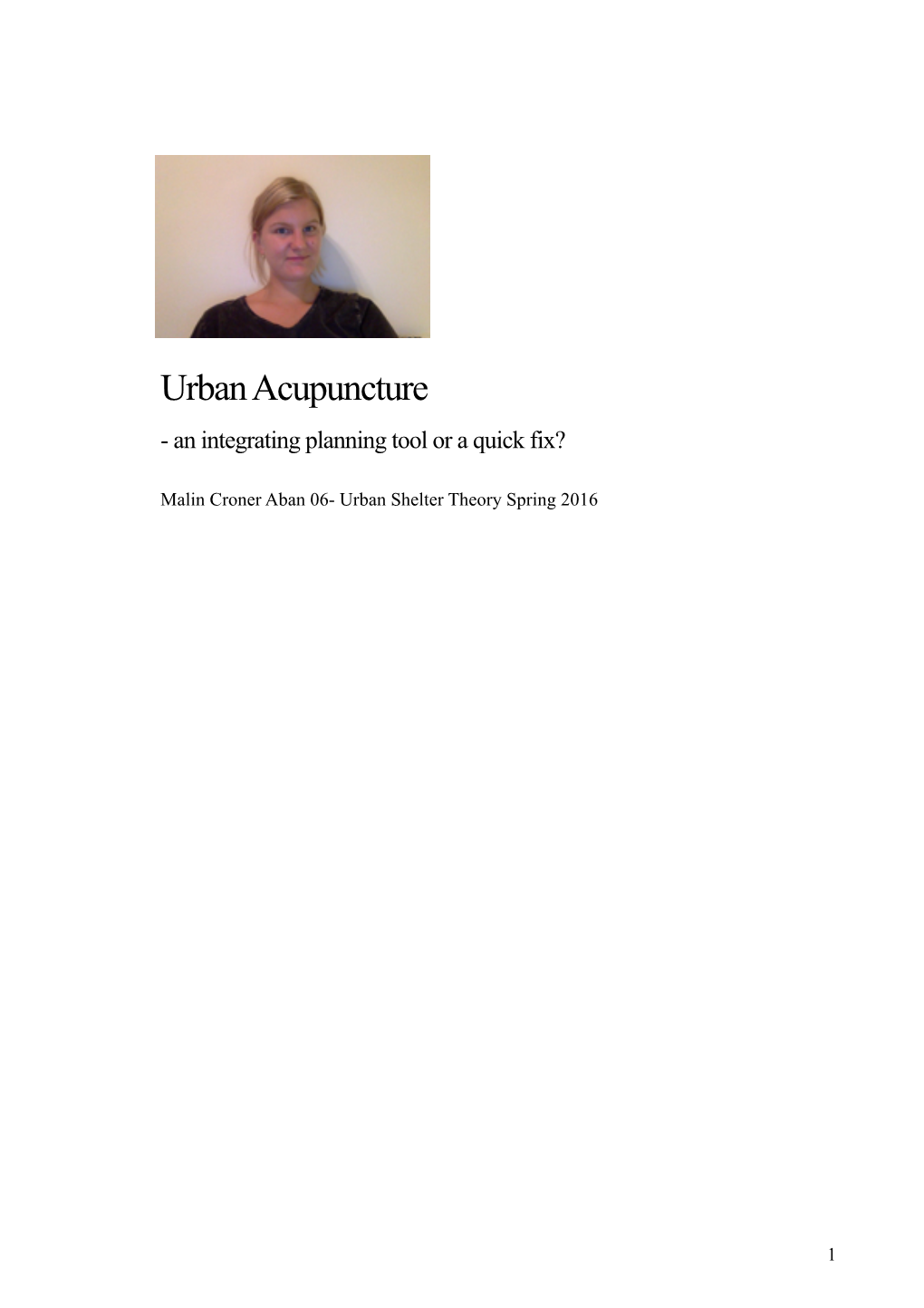 Urban Acupuncture - an Integrating Planning Tool Or a Quick Fix?