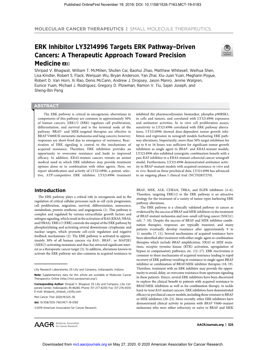 Molecular Cancer Therapeutics | Small Molecule Therapeutics