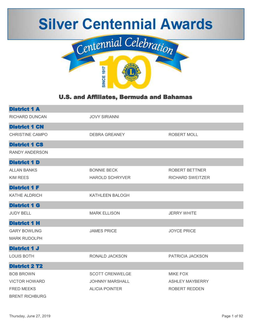 U.S. and Affiliates, Bermuda and Bahamas