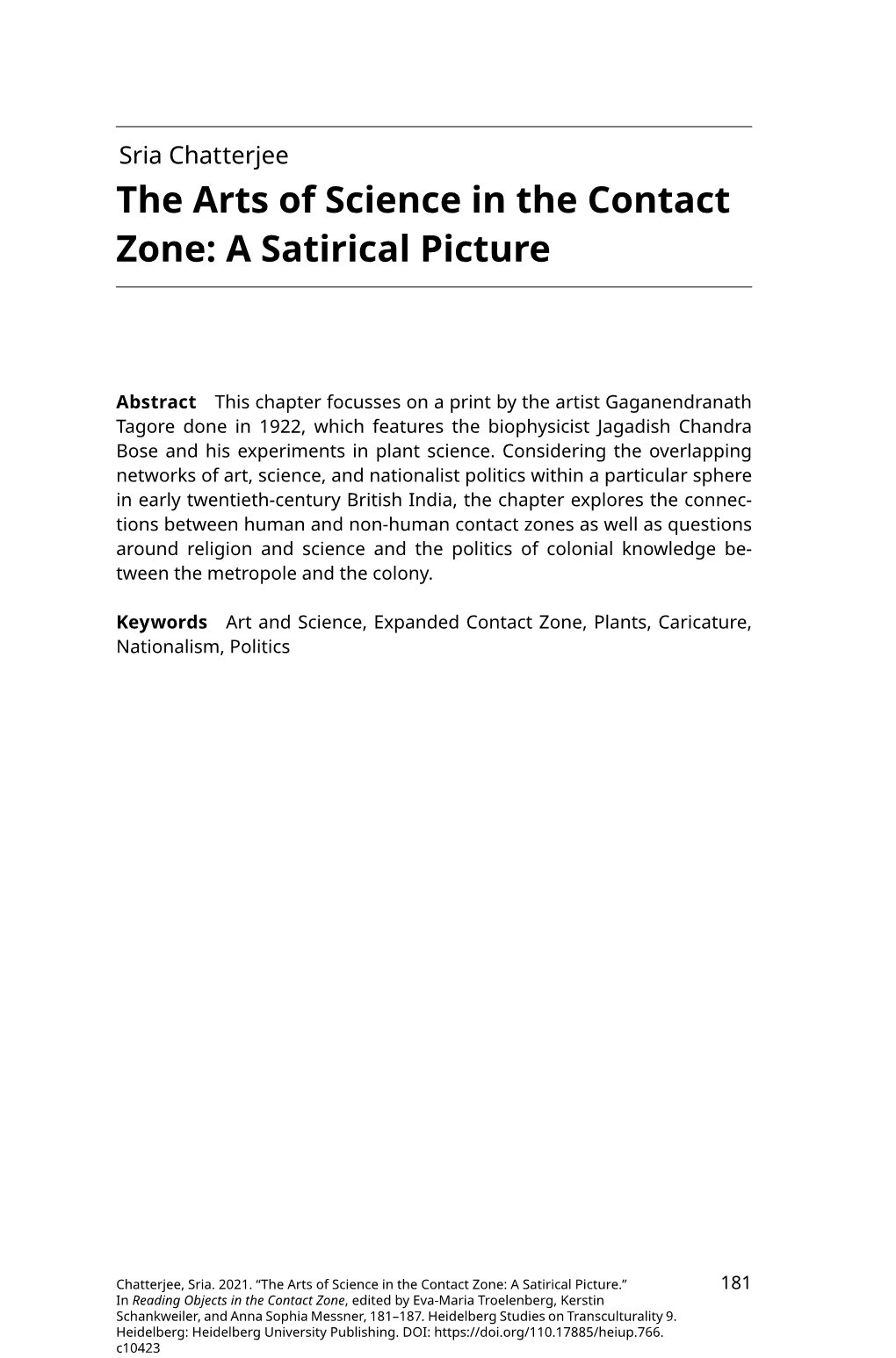 The Arts of Science in the Contact Zone: a Satirical Picture