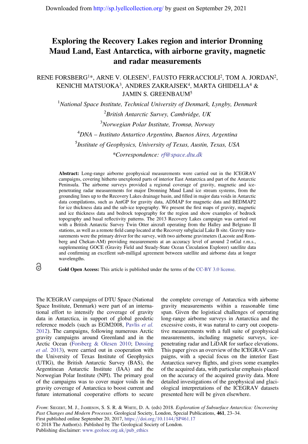 Exploring the Recovery Lakes Region and Interior Dronning Maud Land, East Antarctica, with Airborne Gravity, Magnetic and Radar Measurements