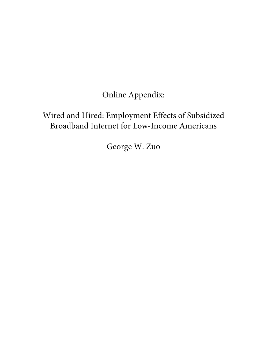Employment Effects of Subsidized Broadband Internet for Low-Income Americans