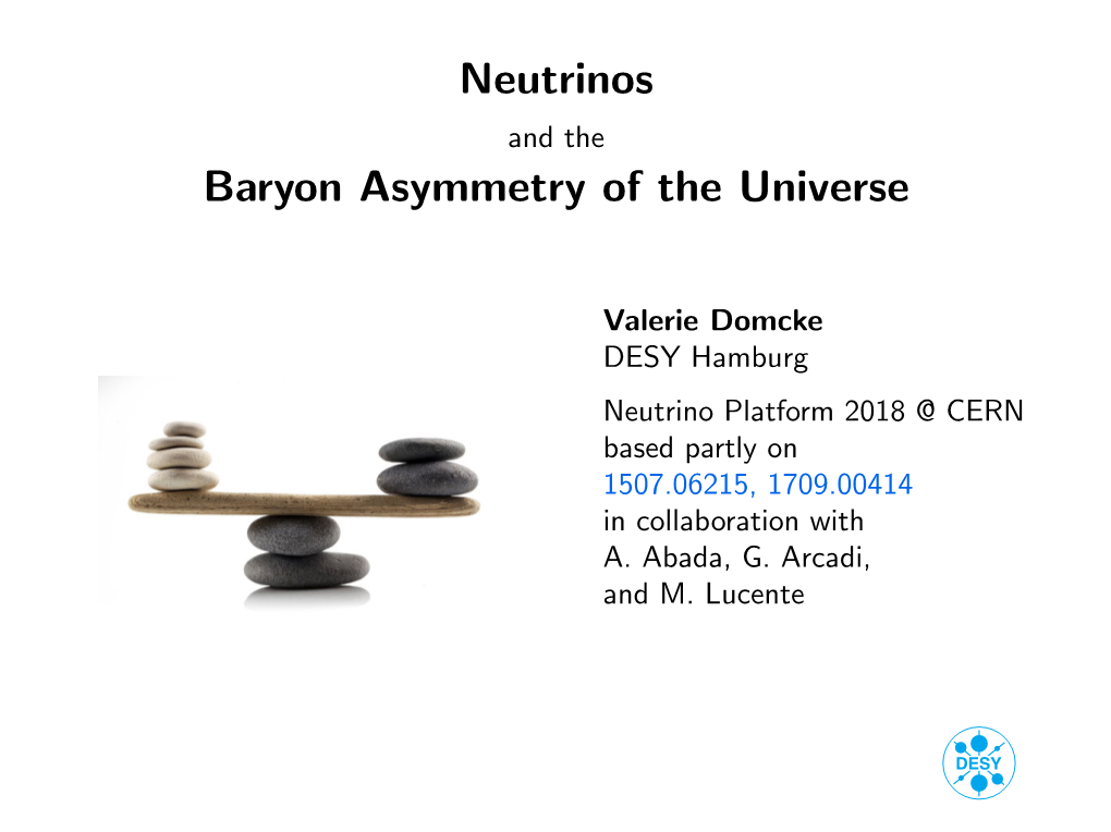 Neutrinos Baryon Asymmetry of the Universe