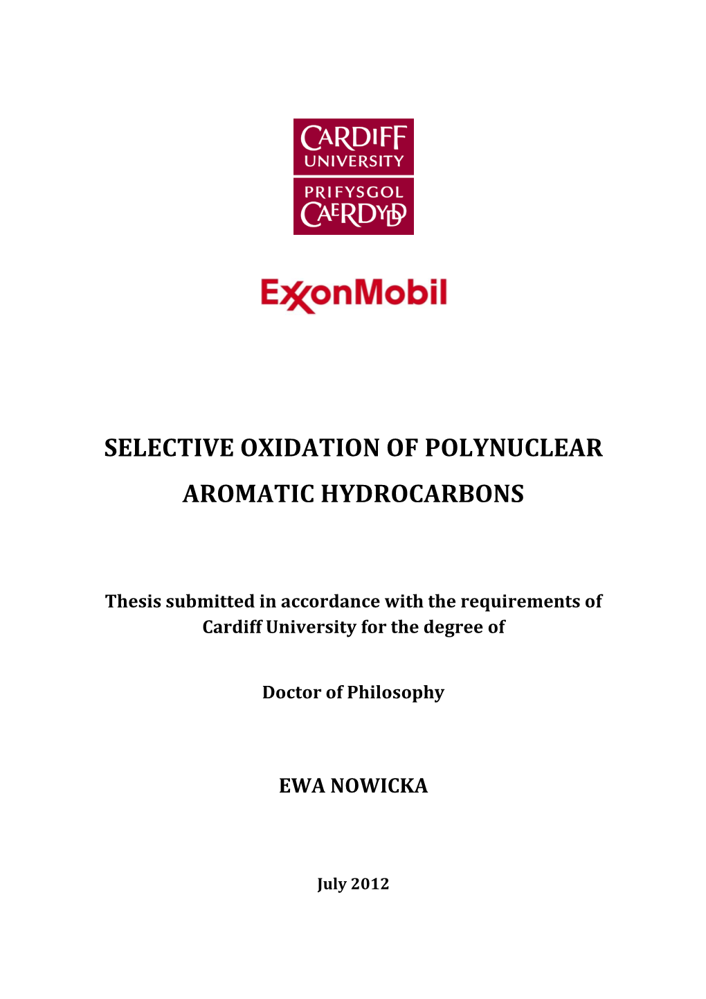 Selective Oxidation of Polynuclear Aromatic Hydrocarbons