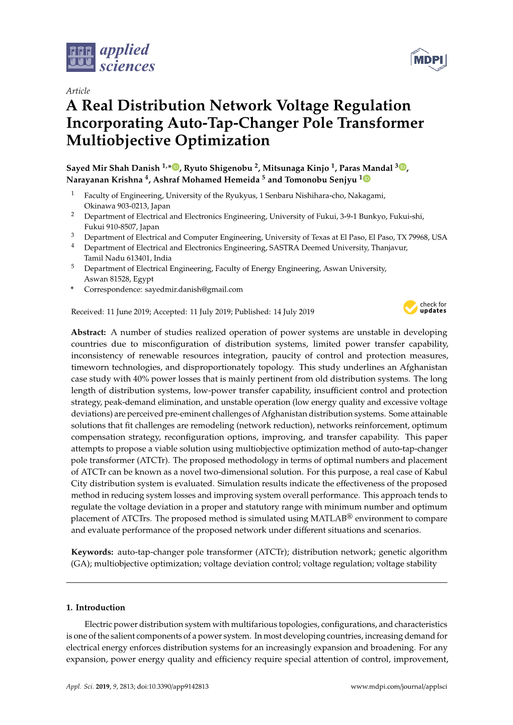 A Real Distribution Network Voltage Regulation Incorporating Auto-Tap-Changer Pole Transformer Multiobjective Optimization