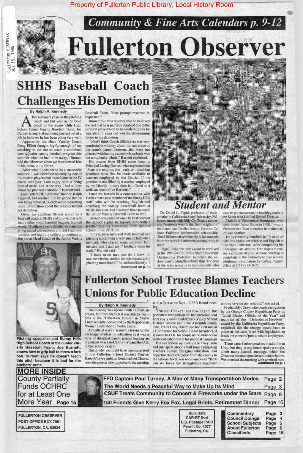 SHHS Baseball Coach Challenges His Demotion