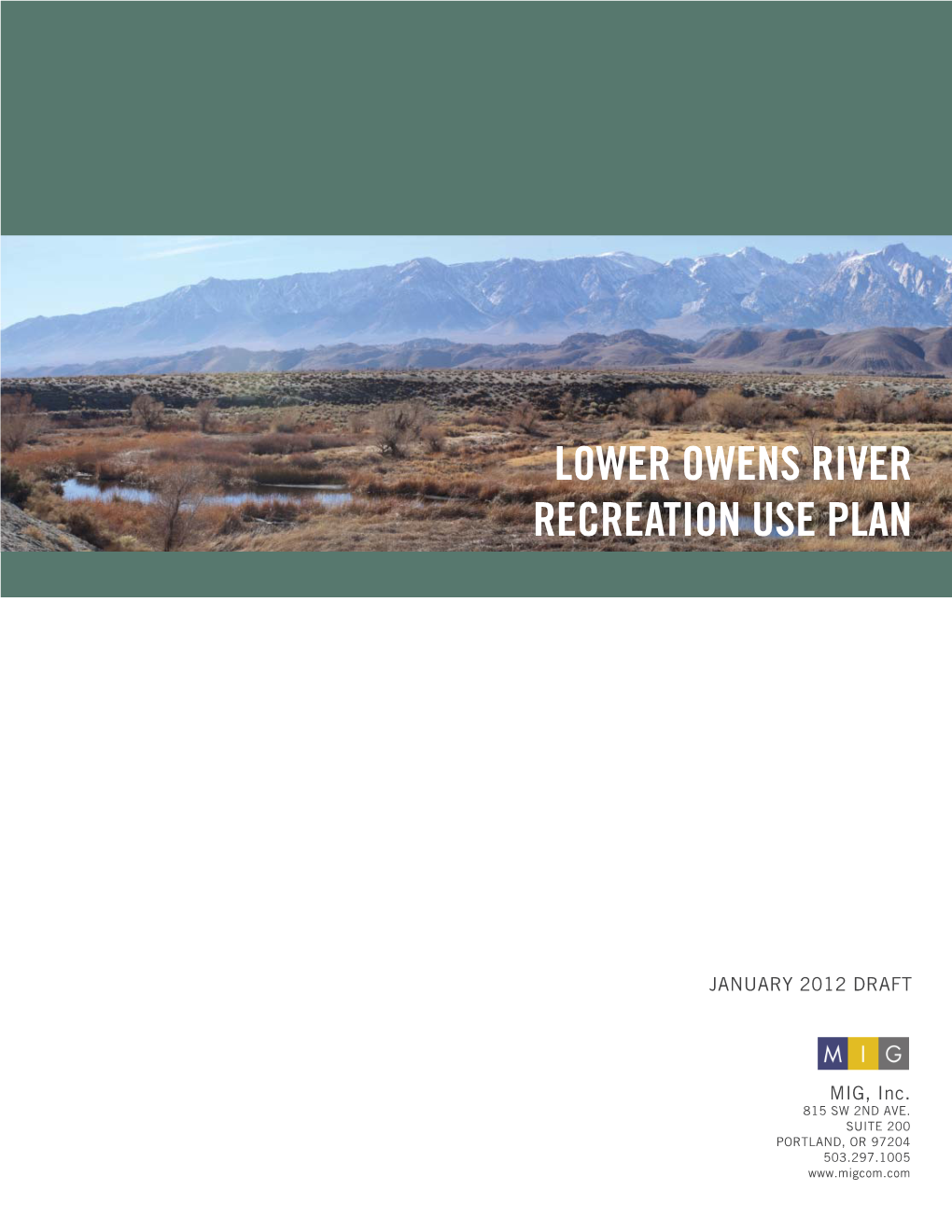 Lower Owens River Draft Recreation Use Plan