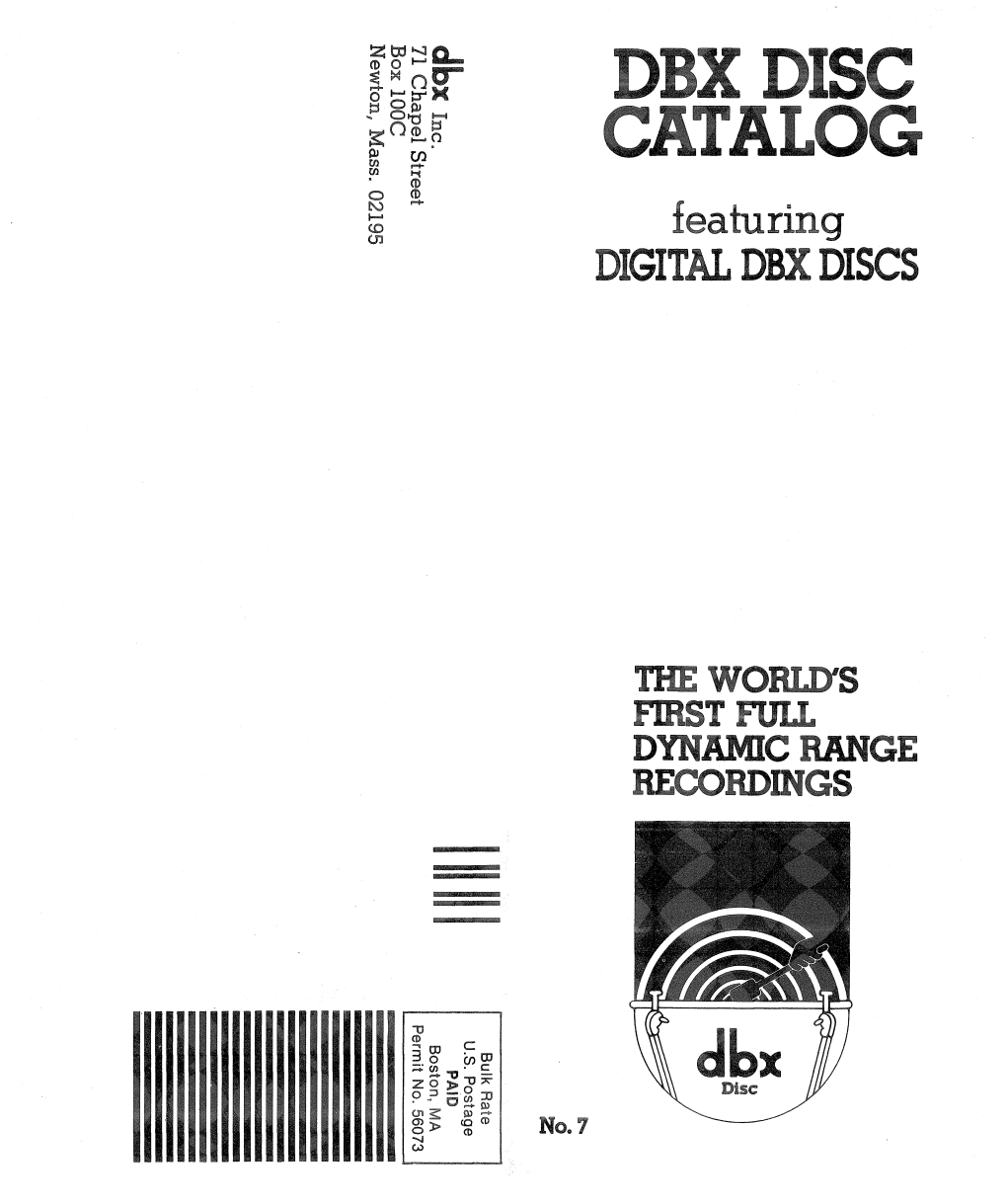 DBX DISCS... the State-Of-The-Art in Phonograph Records