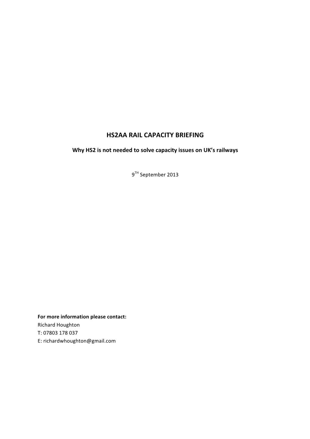 HS2AA Capacity Report