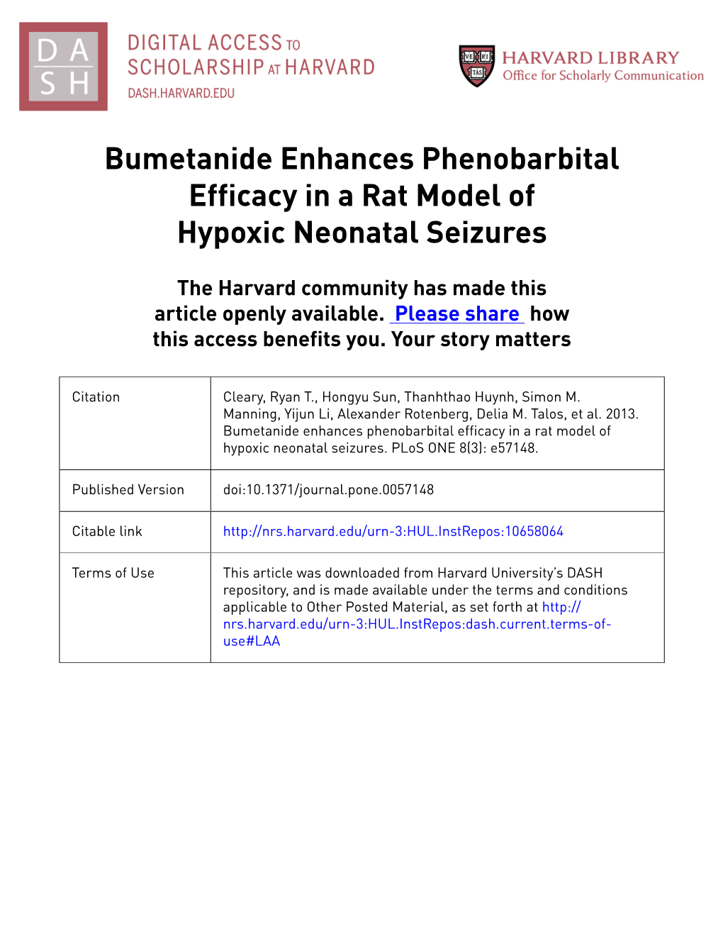 Bumetanide Enhances Phenobarbital Efficacy in a Rat Model of Hypoxic Neonatal Seizures