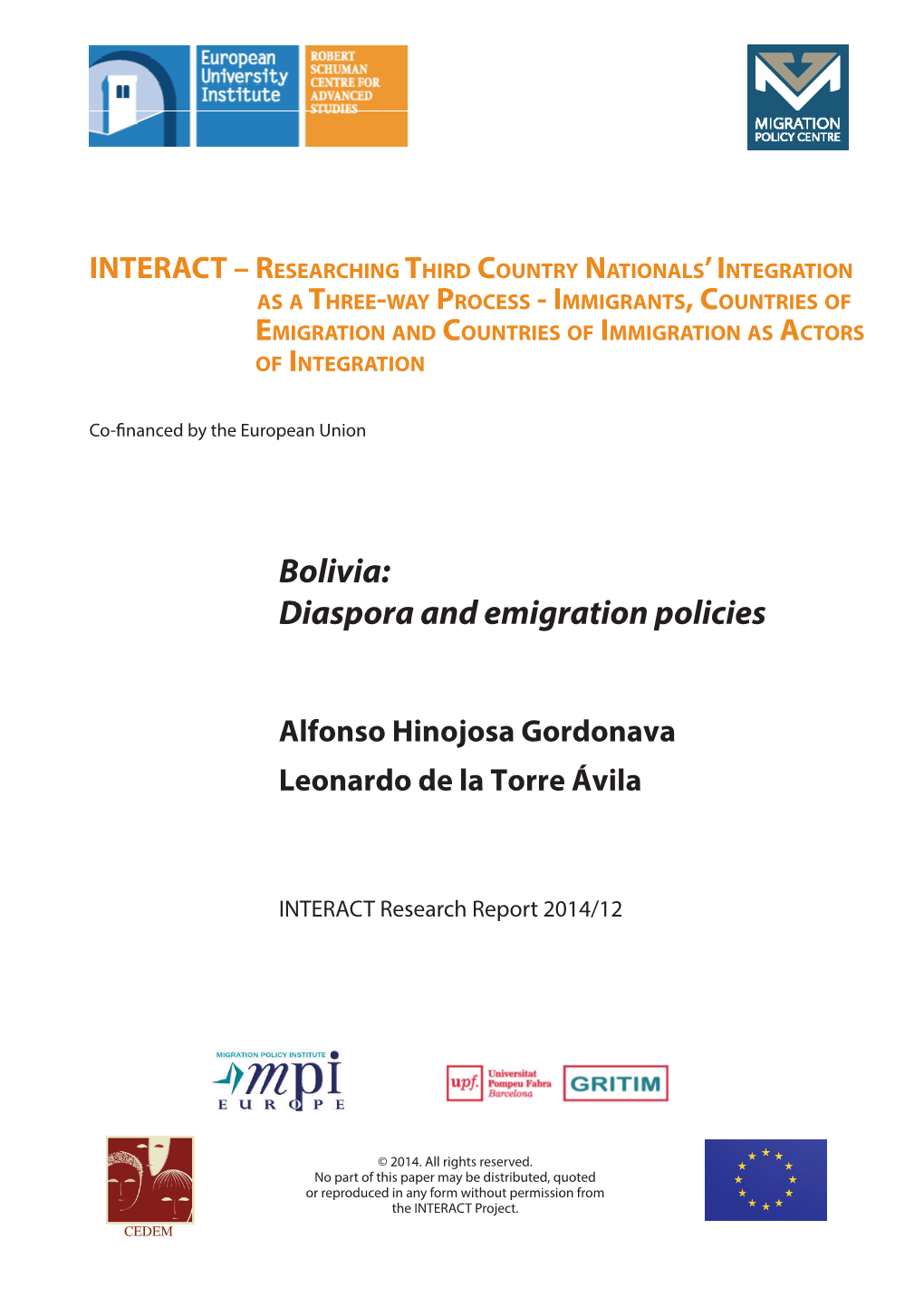 Bolivia: Diaspora and Emigration Policies