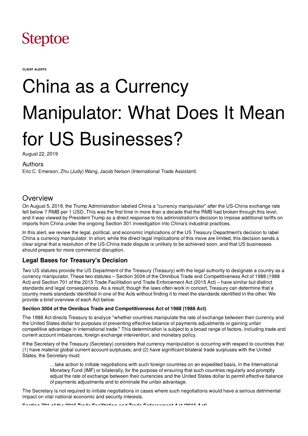 China As a Currency Manipulator: What Does It Mean for US Businesses?