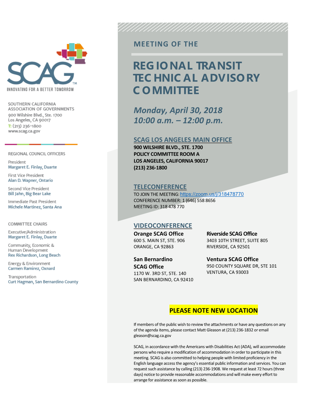 Regional Transit Technical Advisory Committee April 30, 2018 Full