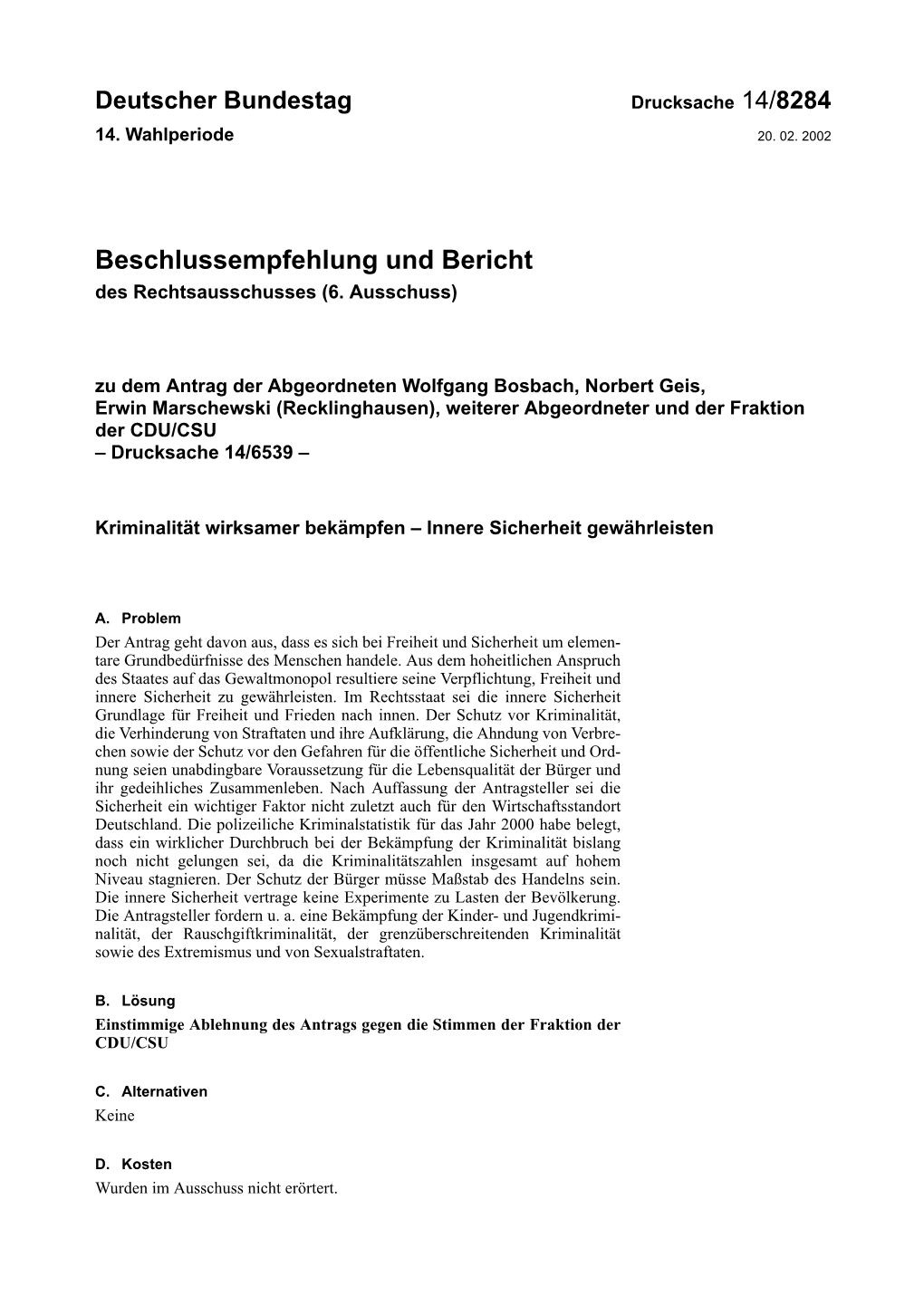 Beschlussempfehlung Und Bericht Des Rechtsausschusses (6