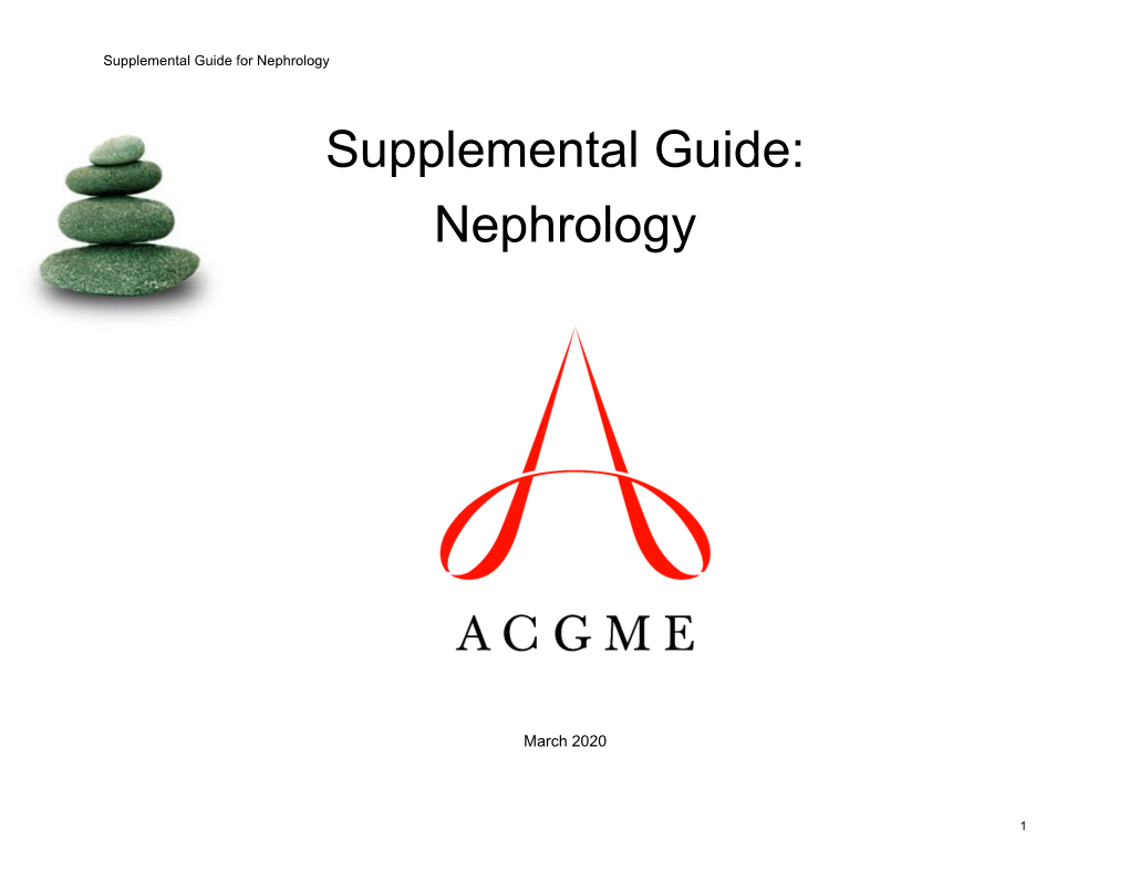 Supplemental Guide: Nephrology