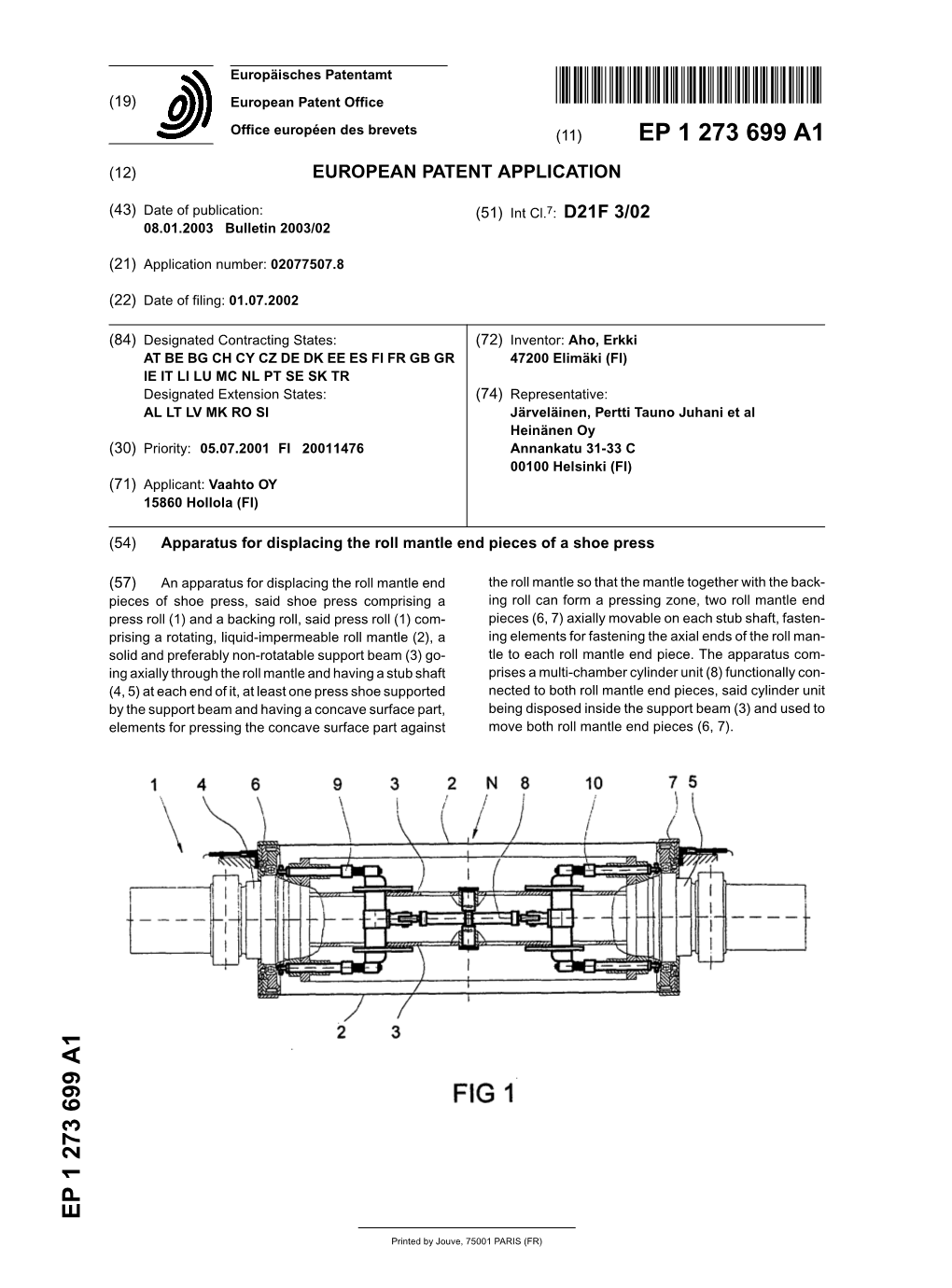 Apparatus for Displacing the Roll Mantle End Pieces of a Shoe Press