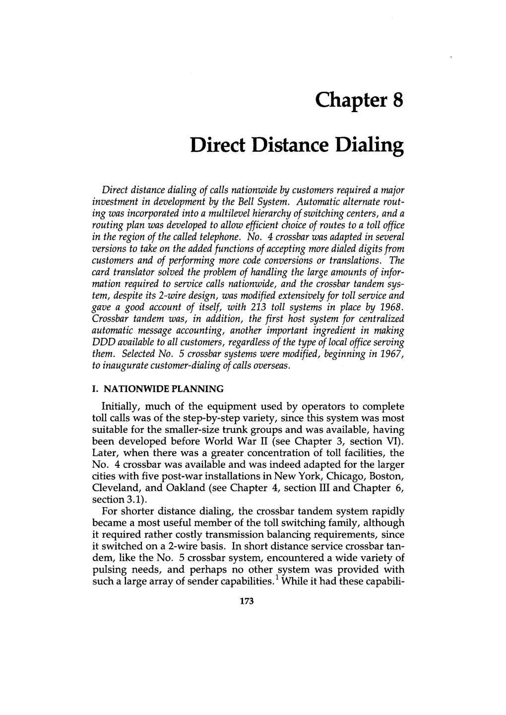 Direct Distance Dialing