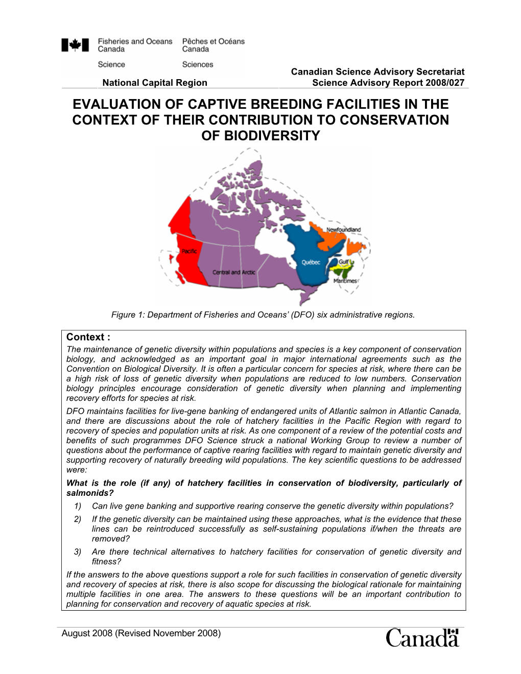 Evaluation of Captive Breeding Facilities in the Context of Their Contribution to Conservation of Biodiversity