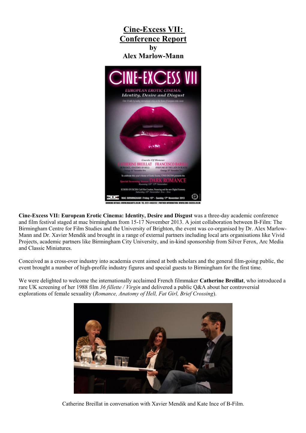 Cine-Excess VII: Conference Report by Alex Marlow-Mann