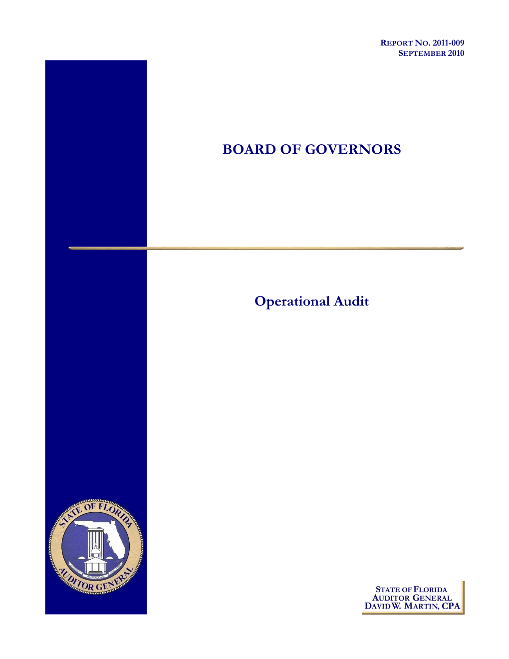 BOARD of GOVERNORS Operational Audit