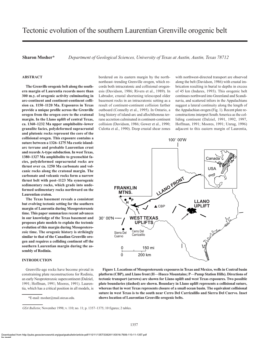 Tectonic Evolution of the Southern Laurentian Grenville Orogenic Belt