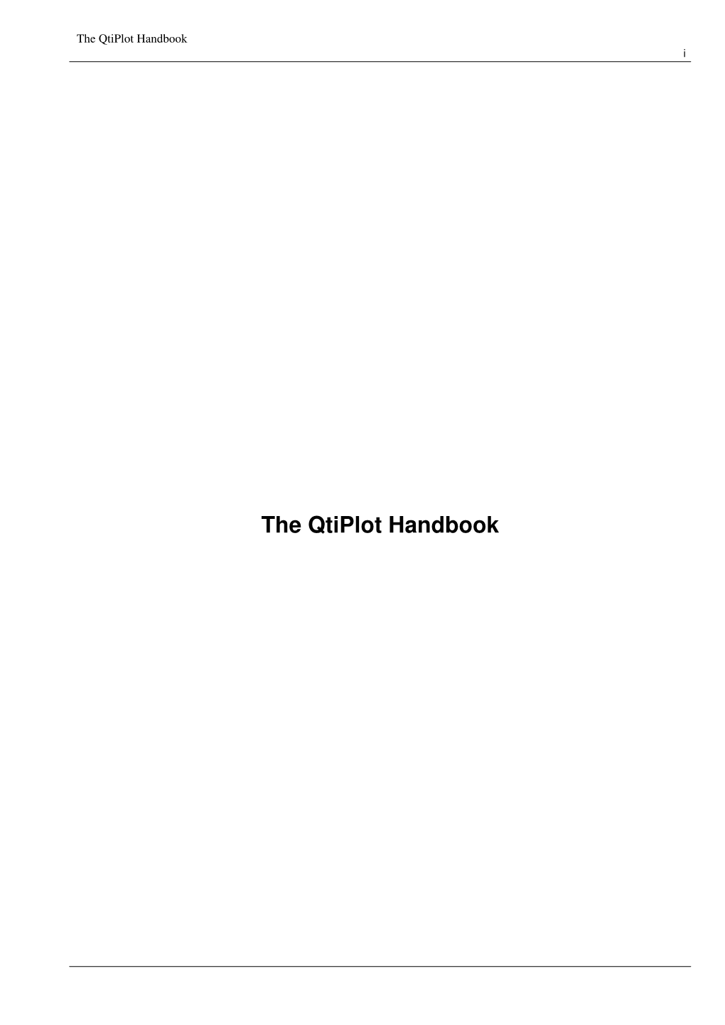 The Qtiplot Handbook I