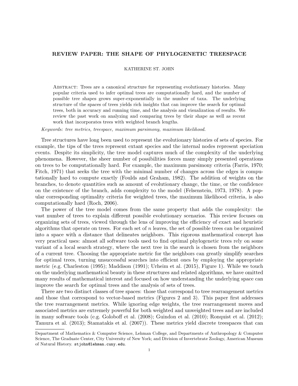 The Shape of Phylogenetic Trees (Review Paper)