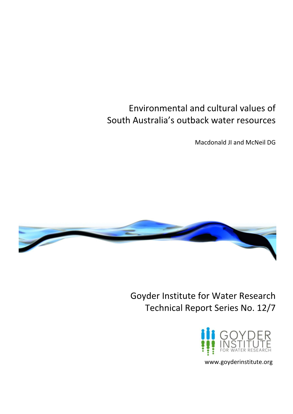 Goyder Institute for Water Research Technical Report Series No. 12/7