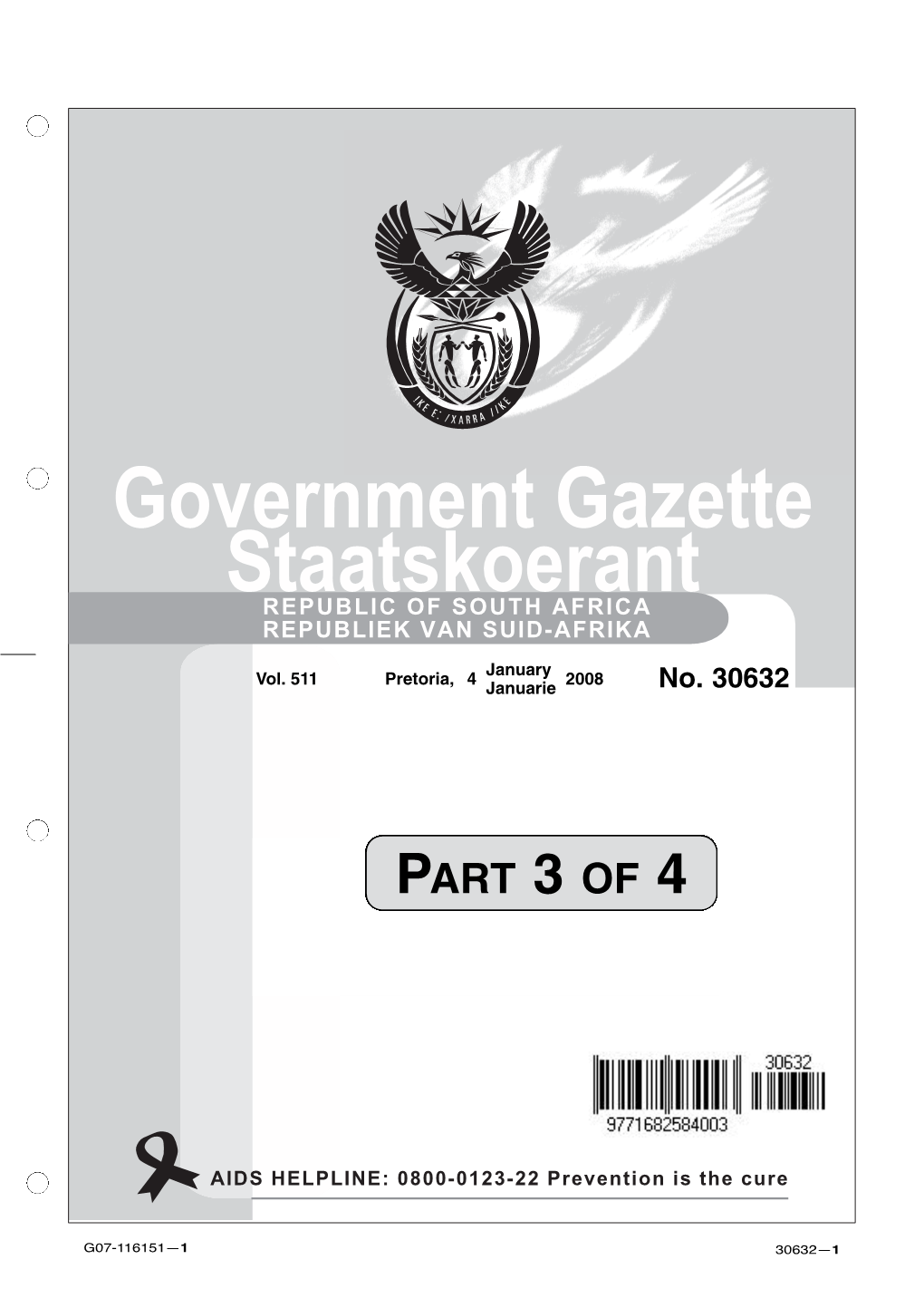 Government Gazette Staatskoerant REPUBLIC of SOUTH AFRICA REPUBLIEK VAN SUID-AFRIKA