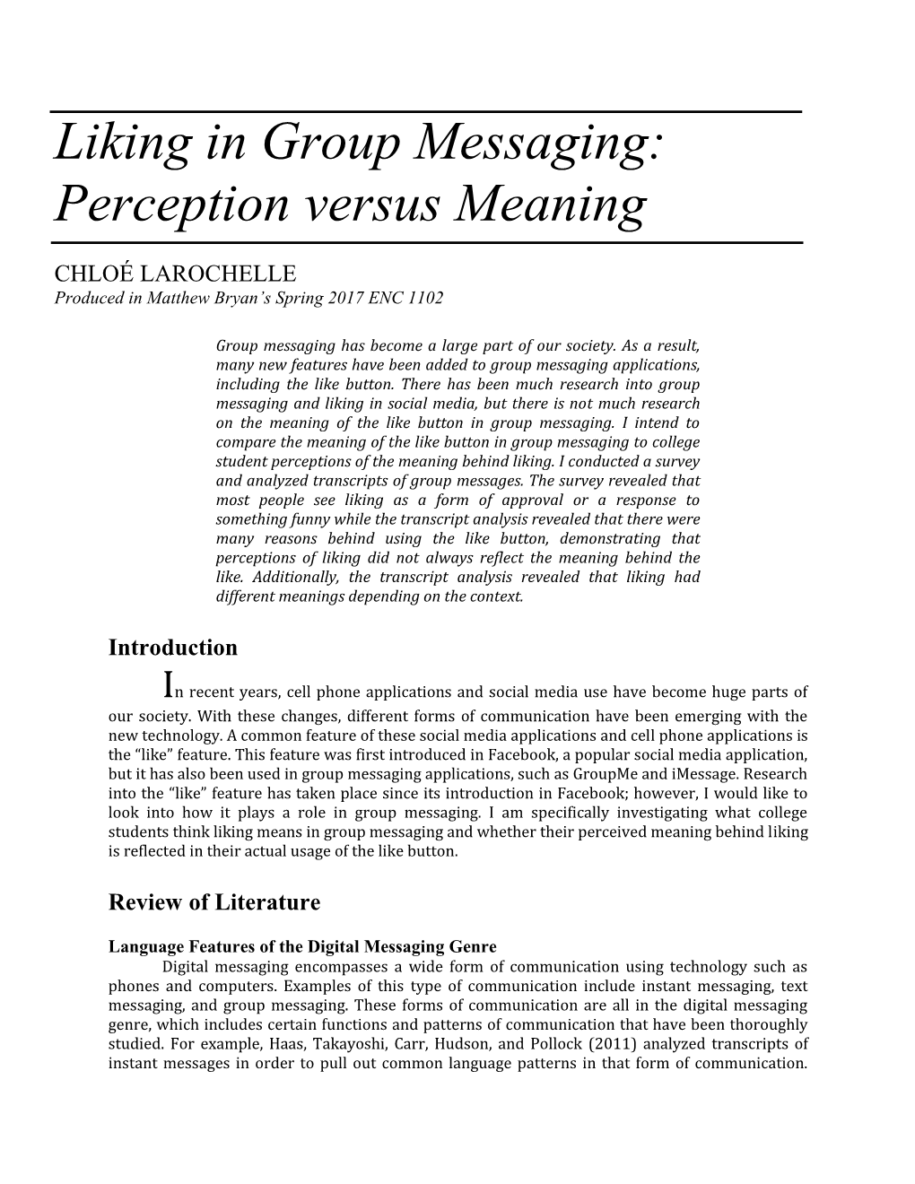 Liking in Group Messaging: Perception Versus Meaning