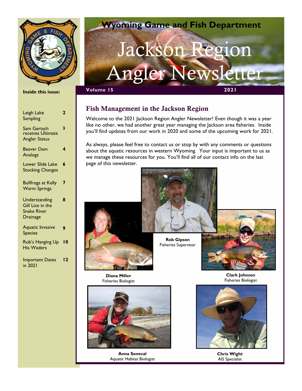 2021 Jackson Area Angler Newsletter