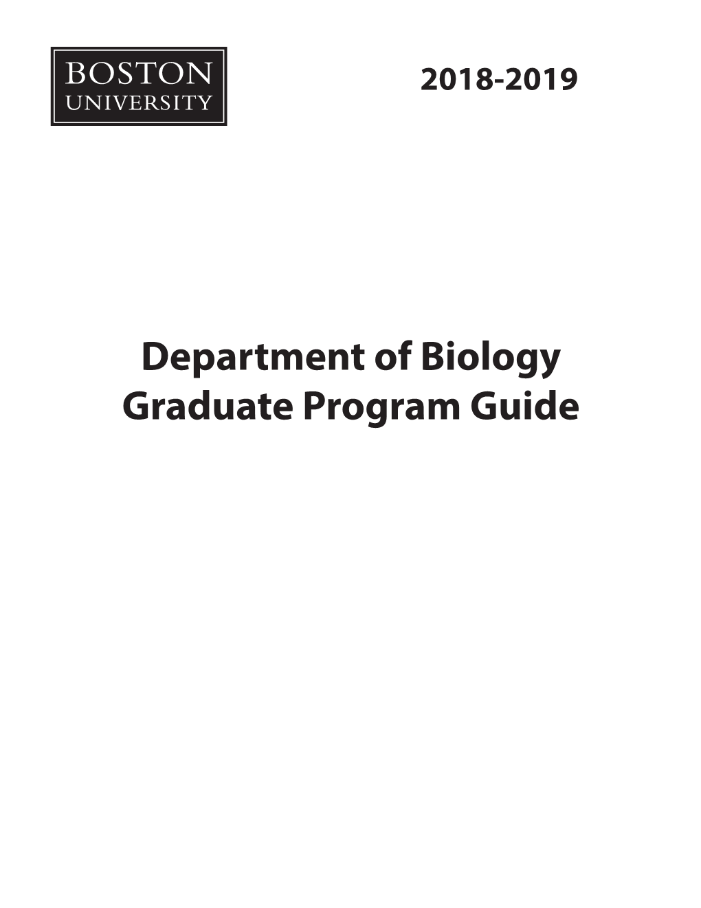 Department of Biology Graduate Program Guide