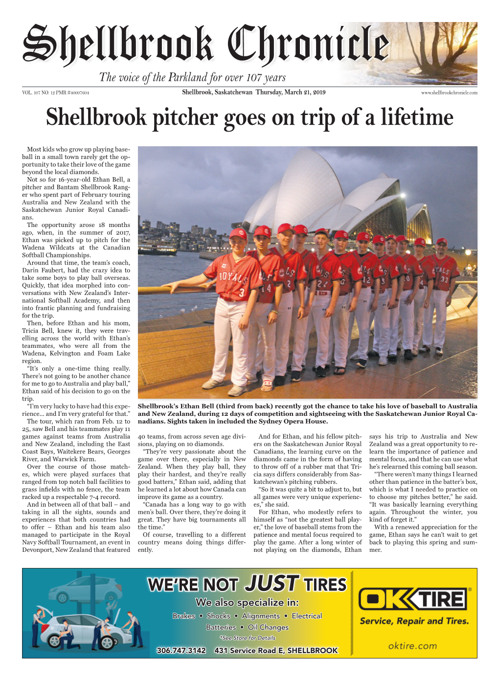 Shellbrook Pitcher Goes on Trip of a Lifetime